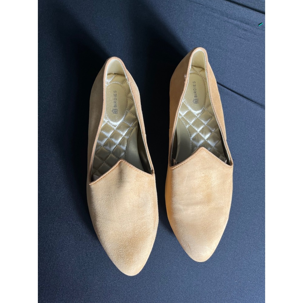 Birdies The Starling Tan Suede Pointed Toe Loafers Smoking Slippers Womens 10